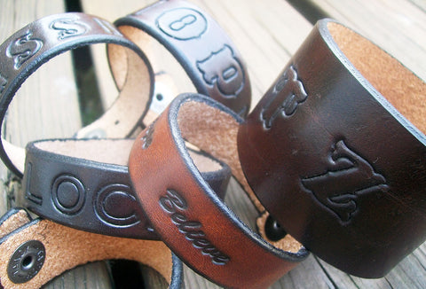 Personalized Leather Wristbands | Leather Name Bracelets