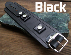 Black Leather Watch Cuff