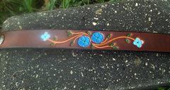 Blue Flower Leather Bracelet