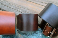 Wide Leather Wristbands Adjustable