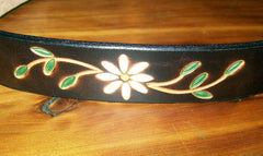 Tooled Daisy Flower Leather Design