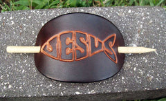 Christian Leather Barrette