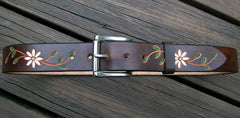 Daisy Flower Leather Belt