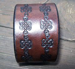 Handmade Celtic Knot Leather Snap Bracelet