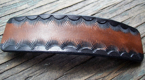 Two Tone Leather French Barrette