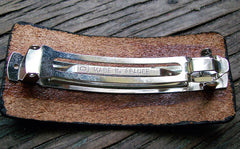 Handmade Leather French Barrette back