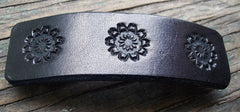 Handmade Black Leather French Barrette