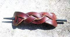 Mahogany Leather Barrette