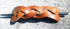 Tan Leather Barrette