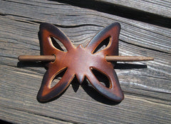 Leather Butterfly Barrette