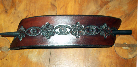 Extra Large "Dark" Design Leather Stick Barrette