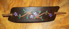 Bright Purple Leather Barrette