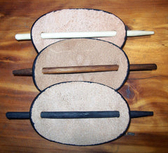 Handmade Leather Barrettes Back