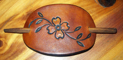 Tooled Leather Barrette