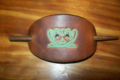 Frog Leather Barrette