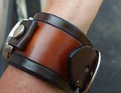 Two Tone Leather Watch Band