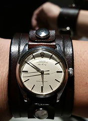 Wide Leather Watch Cuffs