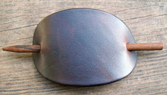 Brown Leather Hair Pin