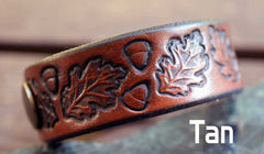 Oak Leaves Leather Bracelet