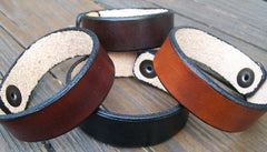 Plain Narrow Leather Wristbands