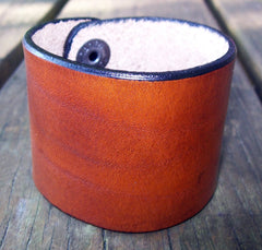 Tan Leather Snap Wrist Cuffs