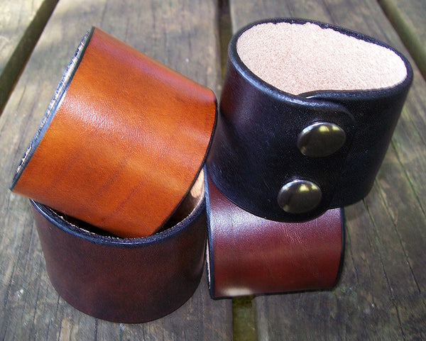 KV07 Classic Wide Genuine Leather Cuff Bracelet – Vintage Brown – Men's Wristband