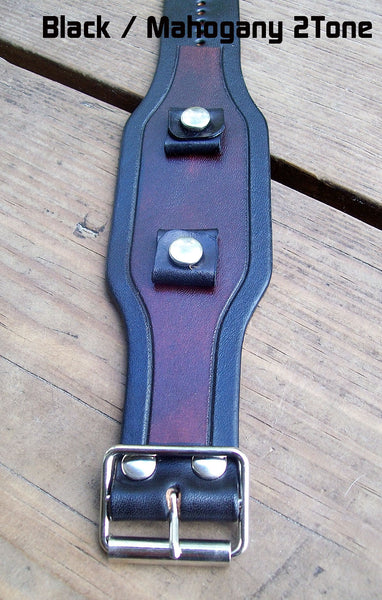 Grooved Wide Leather Watch Straps Inch – Old School Leather