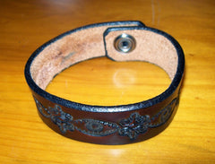 Tooled Leather Wrist Cuff