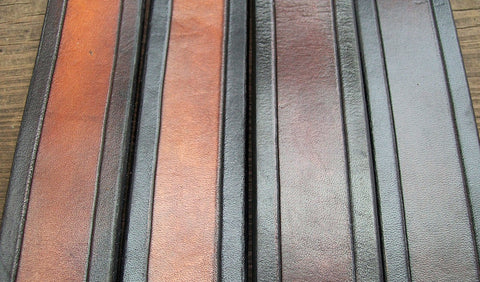 Grooved Leather Belts handmade by Old School Leather Co.