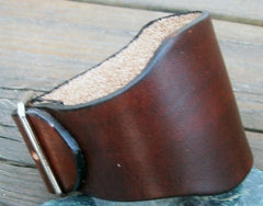 Wide Leather Bracelet Adjustable