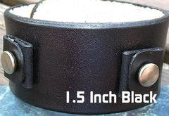 Black Leather Cuff Watch