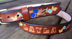 Kids Leather Name Belts