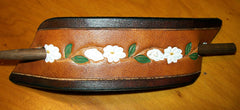 Two Tone Daisy Flower Leather Stick Barrette