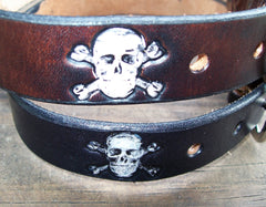 Jolly Roger Leather Belt