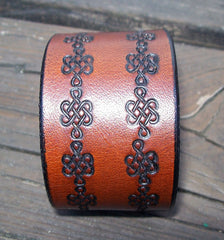 Celtic Knot Leather Snap Cuff