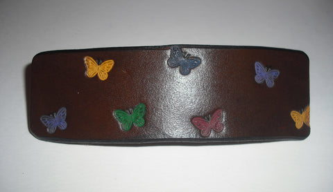 Butterfly Leather French Barrettes