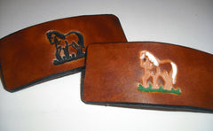 Pony Design Leather French Barrettes