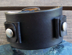 Black Leather Watchband