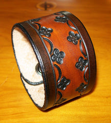 Tooled Leather Cuff Bracelet