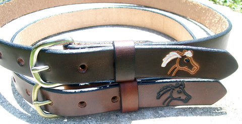 Horse Design Leather Belts for Children