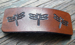 Dragonfly Leather French Barrette