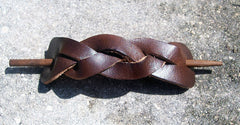 Brown Leather Barrette
