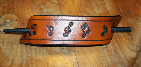 Music Notes Leather Barrette by Old School Leather Co.