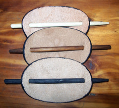 Leather Barrette with Wooden Pin