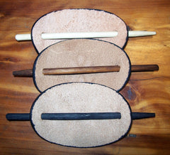 Egyptian Ankh Handmade Leather Stick Barrettes - Medium