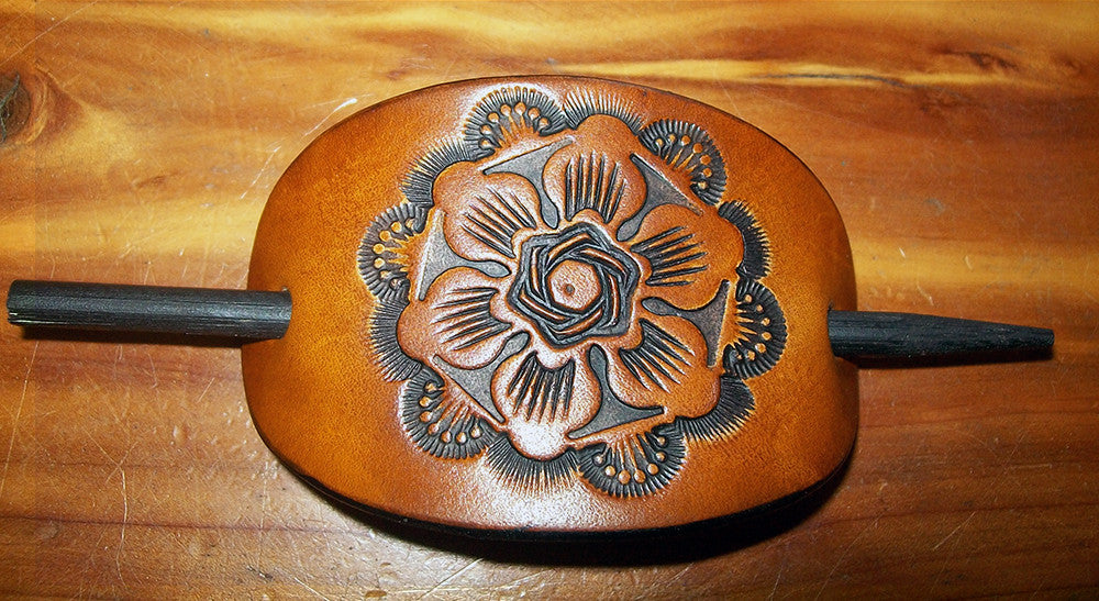 Handmade Leather Barrette