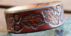 Oak Leaf Leather Wristband