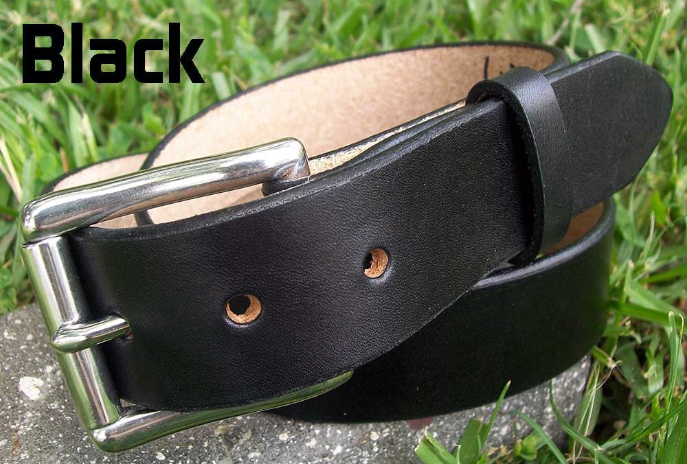 Plain Black Leather Belt