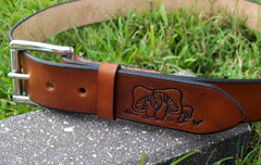 Retro Mushroom Handmade Leather Belt