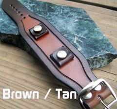 Two Tone Leather Watch Strap